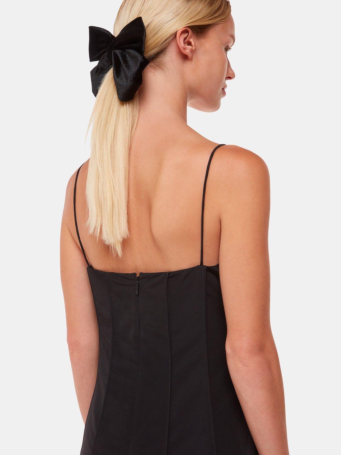Product image 4 of 4, which shows Whistles Velvet Bow Hair Clip, Black