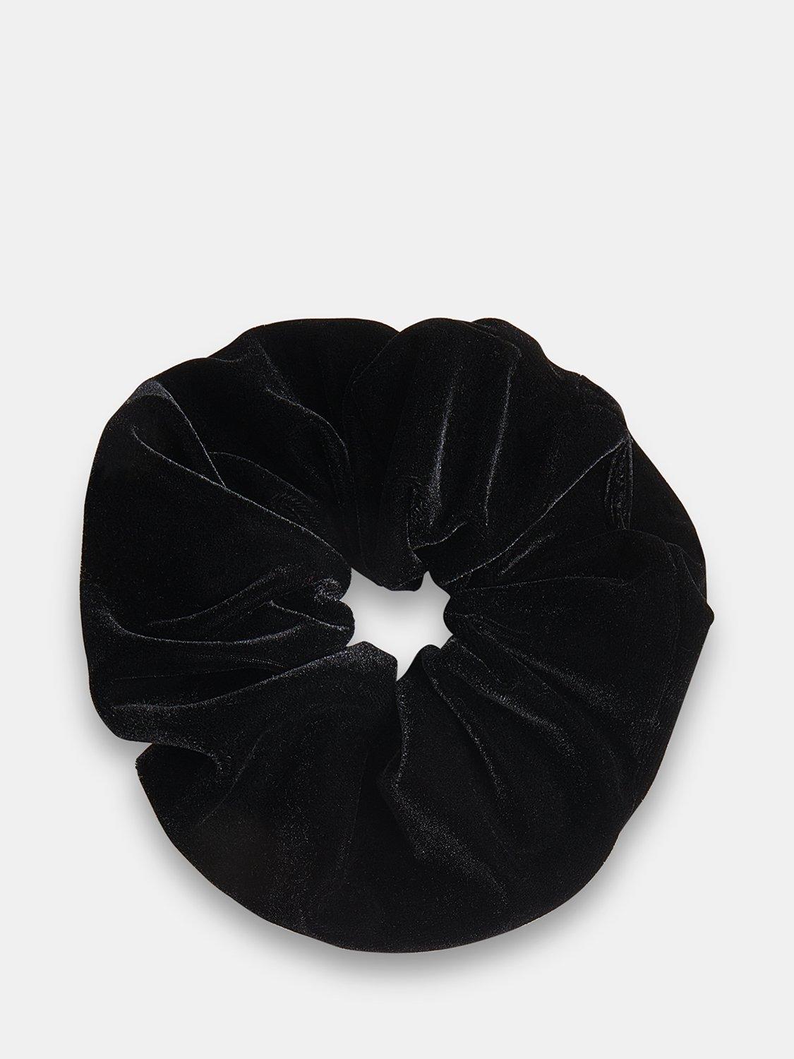 Product image 1 of 3, which shows Whistles Velvet Hair Scrunchie, Black
