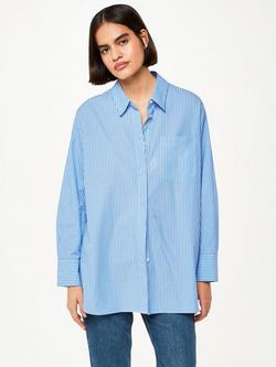 Whistles Stripe Oversized Shirt, Blue/Multi, Blue/Multi