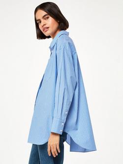 Whistles Stripe Oversized Shirt, Blue/Multi - view 2, Blue/Multi
