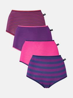 British Boxers Bamboo Full Briefs, Pack of 4, Cherry Pie