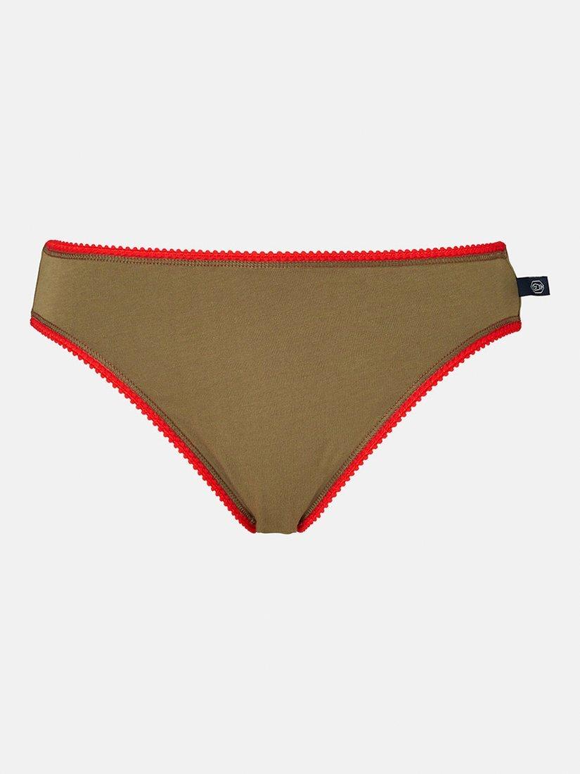 Product image 2 of 7, which shows British Boxers Cotton High Leg Knickers, Pack of 3, Holly Berry, XS