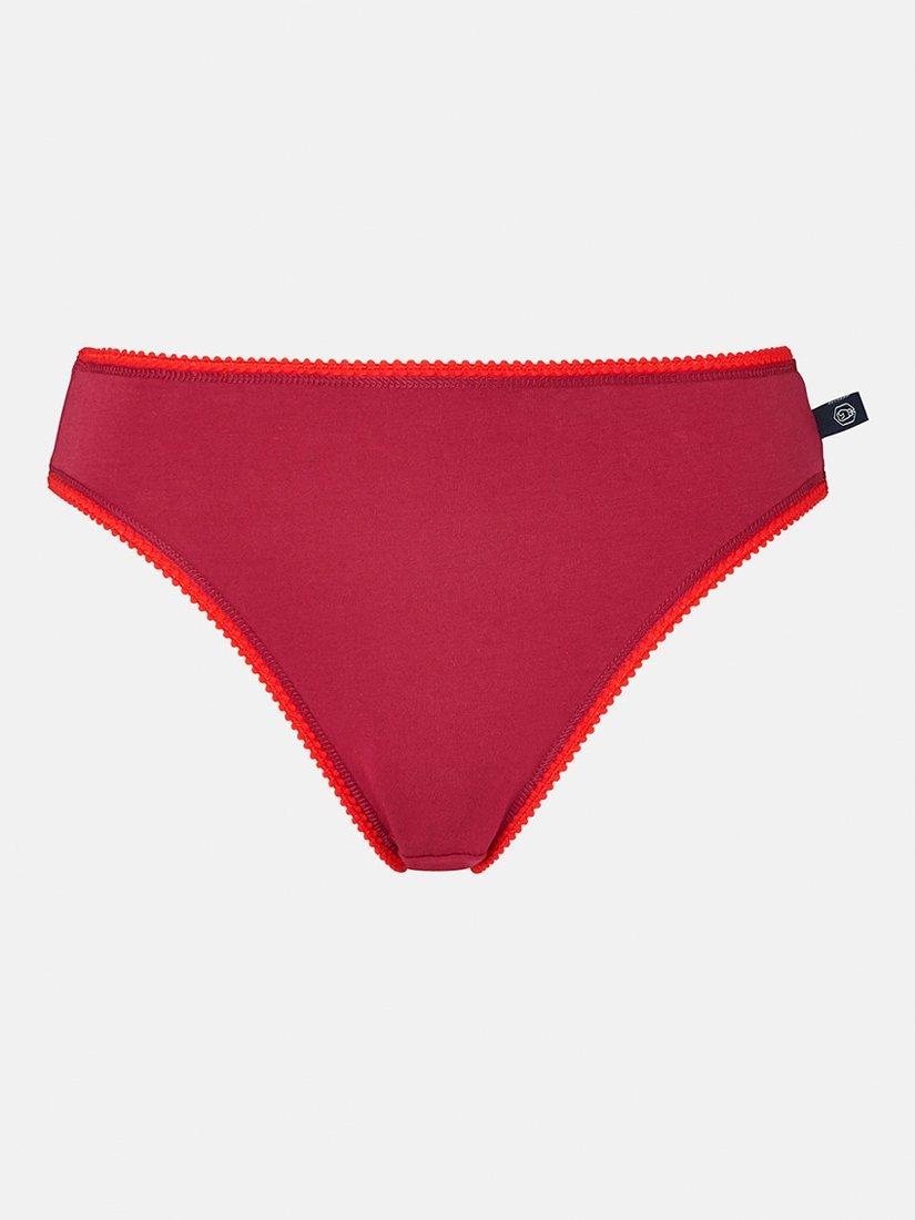Product image 3 of 7, which shows British Boxers Cotton High Leg Knickers, Pack of 3, Holly Berry, XS