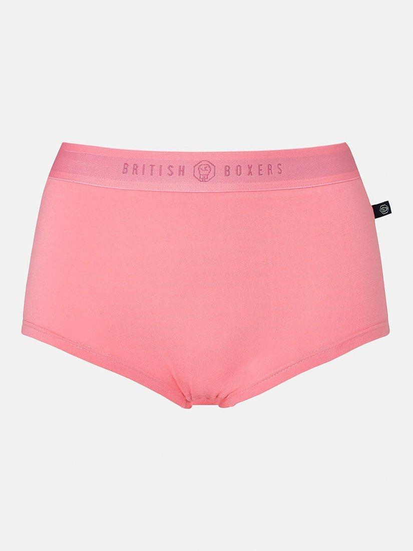 Product image 4 of 7, which shows British Boxers Cotton Hipster Boxer Briefs, Pack of 3, Pink Gin, XS