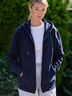 British Boxers Zipped Organic Cotton Blend Hoodie - view 2, French Navy