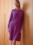 British Boxers Bamboo Rich Stripe Nightdress, Pink/Navy