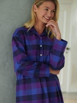 British Boxers Check Brushed Cotton Nightshirt - view 2, Berwick