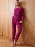 British Boxers Bamboo Rich Jersey Pyjama Set, Berry