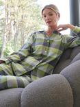 British Boxers Check Brushed Cotton Pyjama Set, Shetland