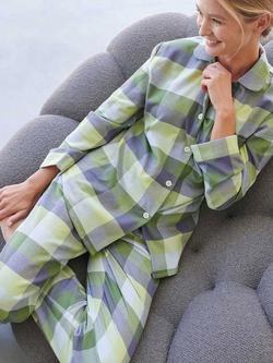 British Boxers Check Brushed Cotton Pyjama Set - view 2, Shetland