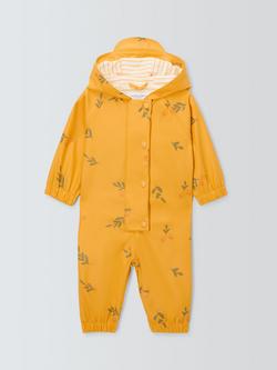 John Lewis Baby Lemons Puddlesuit, Yellow, Yellow