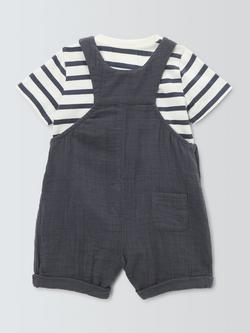 John Lewis Baby Short Dungarees and T-Shirt Set, Multi - view 2, Multi