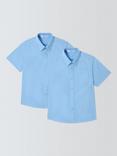 John Lewis Boys' Short Sleeve School Shirt, Pack of 2,, Blue