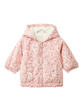 Benetton Baby Heart Print Hooded Windbreaker, Multi