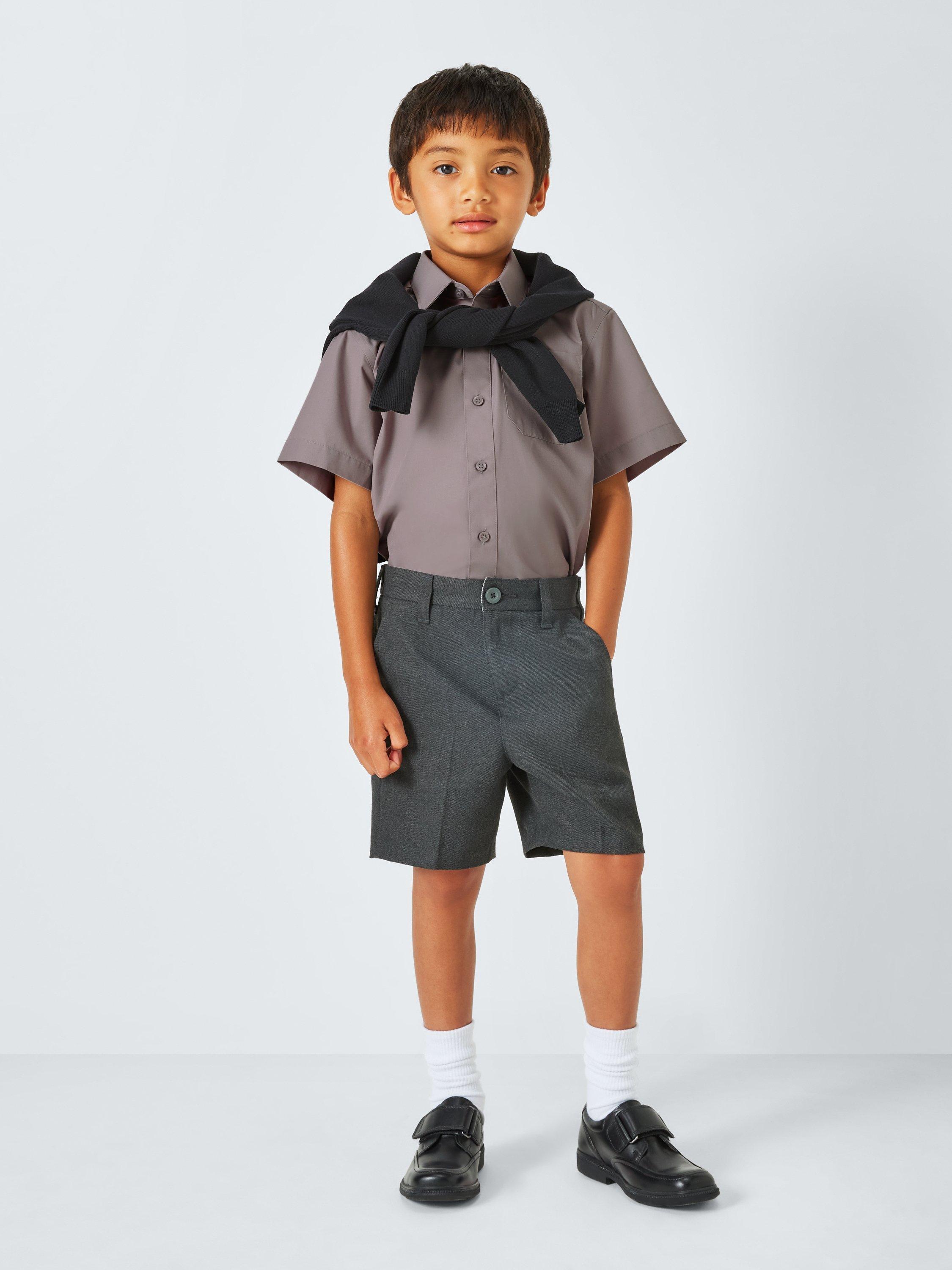 Product image 5 of 6, which shows John Lewis Boys' Short Sleeve School Shirt, Pack of 2, Grey, 3 years