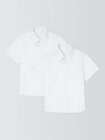 John Lewis Boys' Short Sleeve School Shirt, Pack of 2,, White