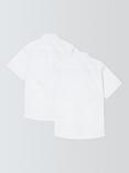 John Lewis Boys' Short Sleeve School Shirt, Pack of 2,, White