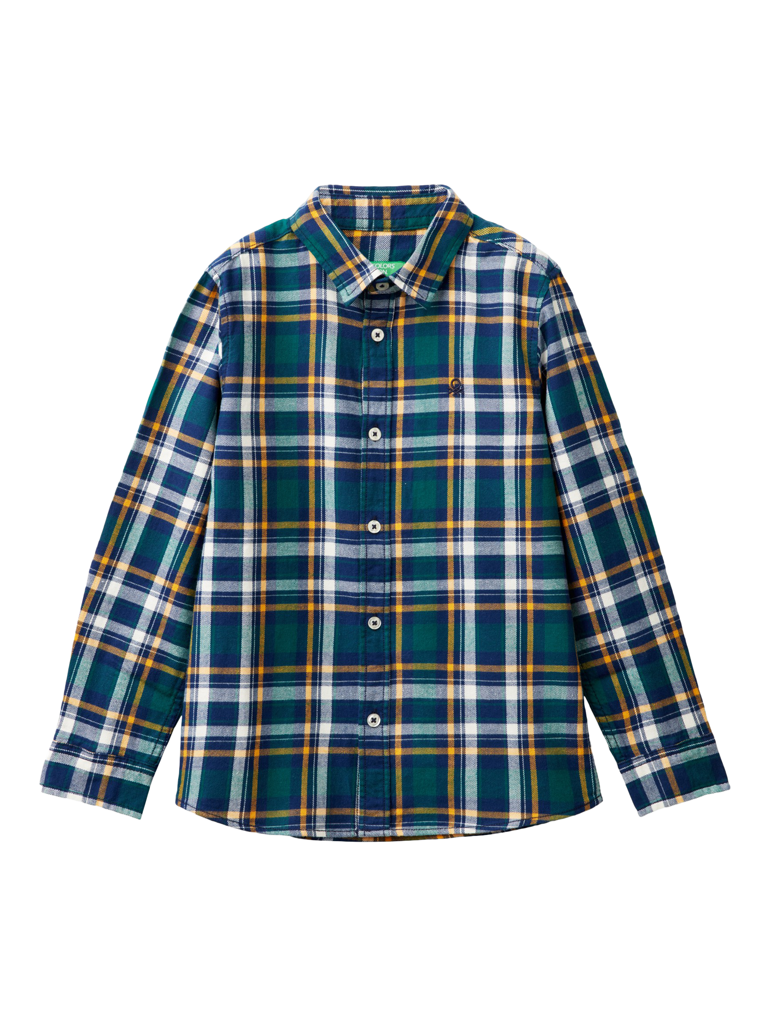 Benetton Kids' Check Flannel Shirt, Multi
