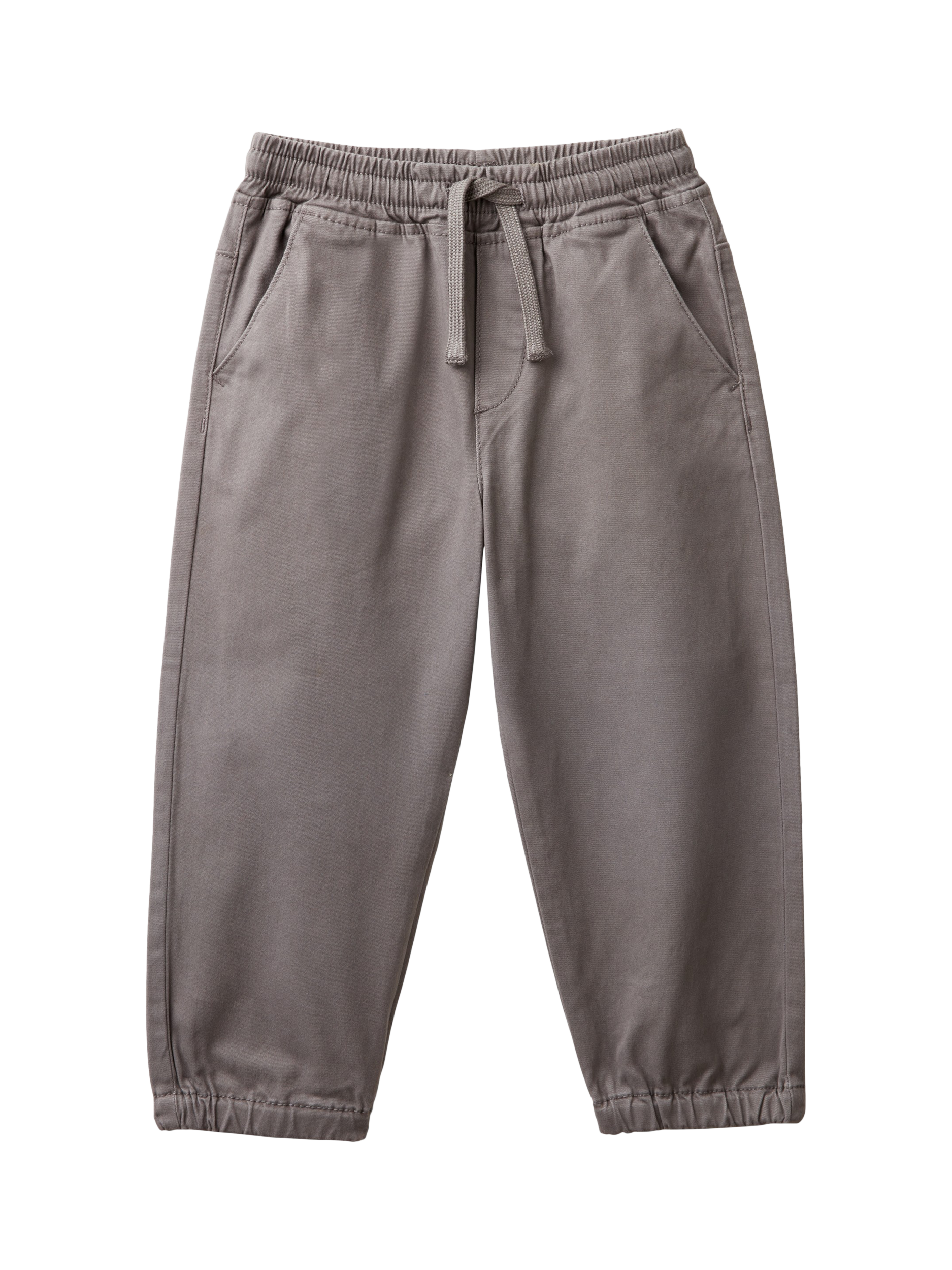 Benetton Kids' Elasticated Drawstring Waist Joggers, Grey