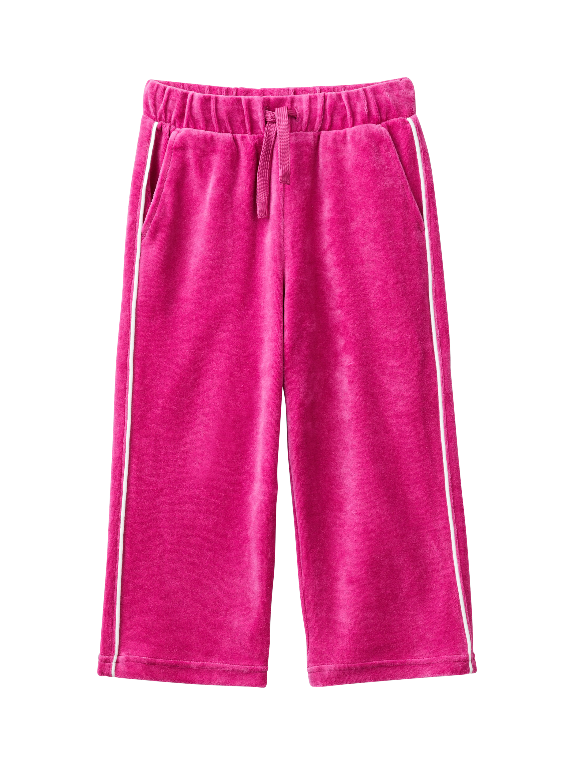 Benetton Kids' Fleece Wide Leg Chenille Trousers, Cyclamen