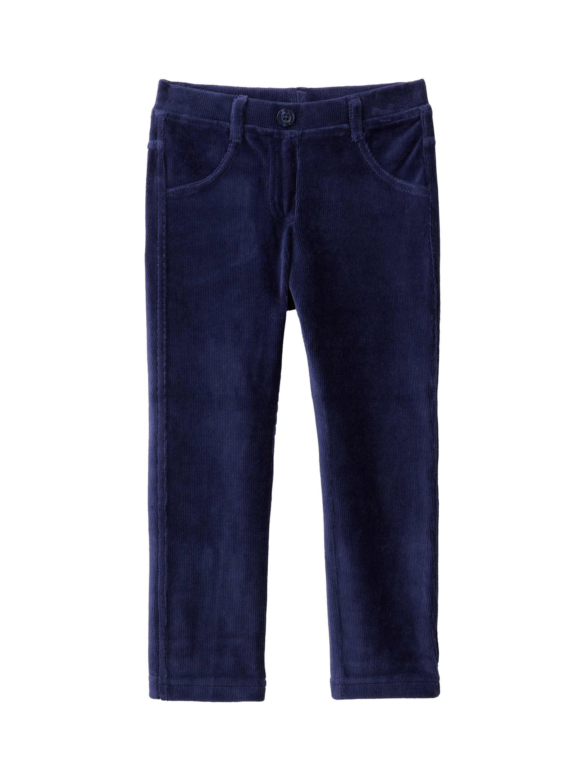 Product image 1 of 3, which shows Benetton Kids' Stretch Chenille Trousers, Night Blue, 3-4 years