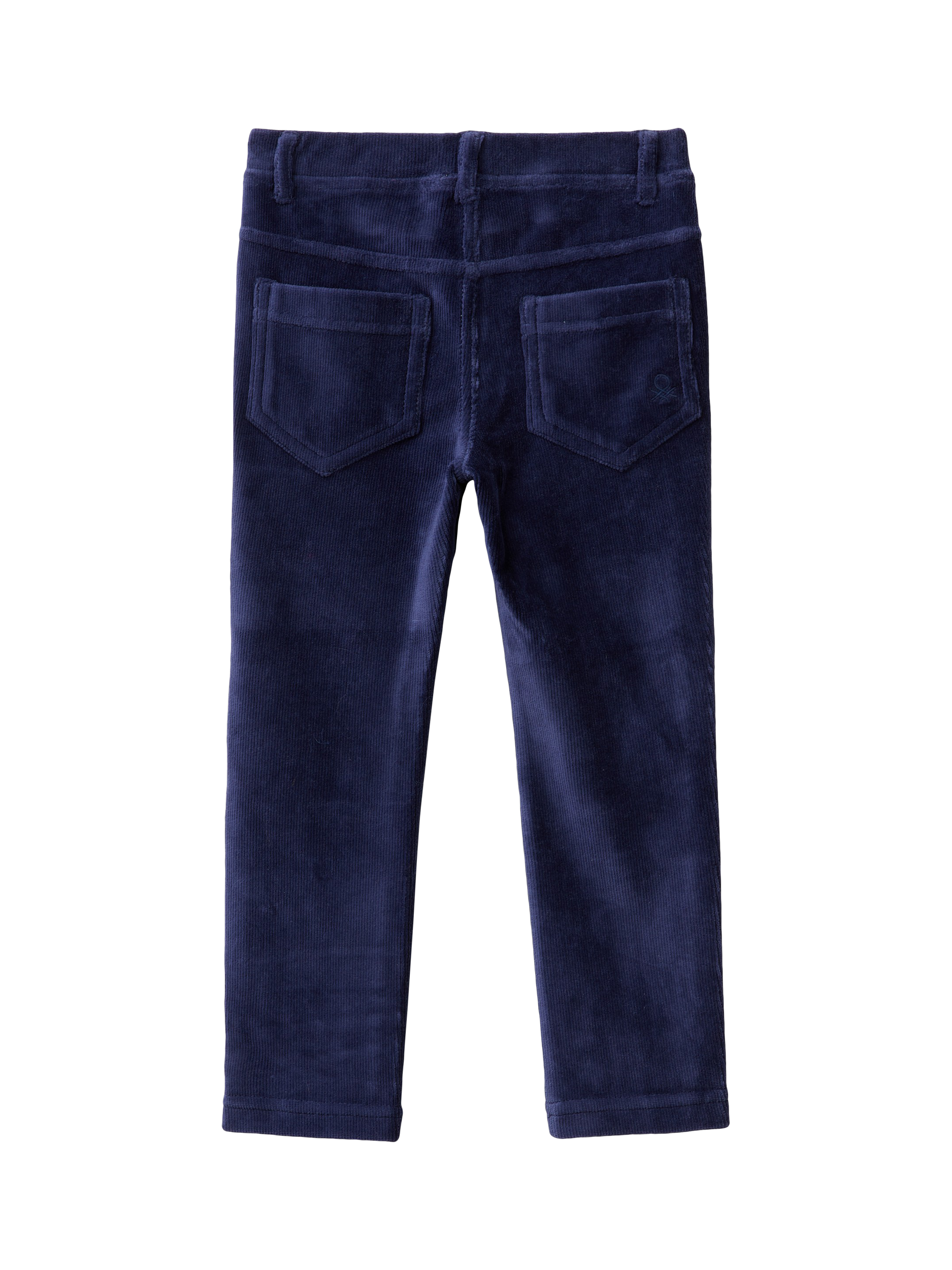 Product image 2 of 3, which shows Benetton Kids' Stretch Chenille Trousers, Night Blue, 3-4 years