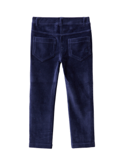 Benetton Kids' Stretch Chenille Trousers, Night Blue - view 2, Night Blue
