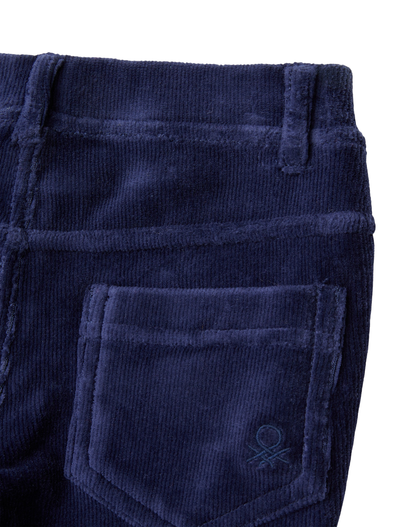 Product image 3 of 3, which shows Benetton Kids' Stretch Chenille Trousers, Night Blue, 3-4 years