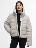 Barbour International Franchesca Fleece Quilted Jacket, Silver Cloud