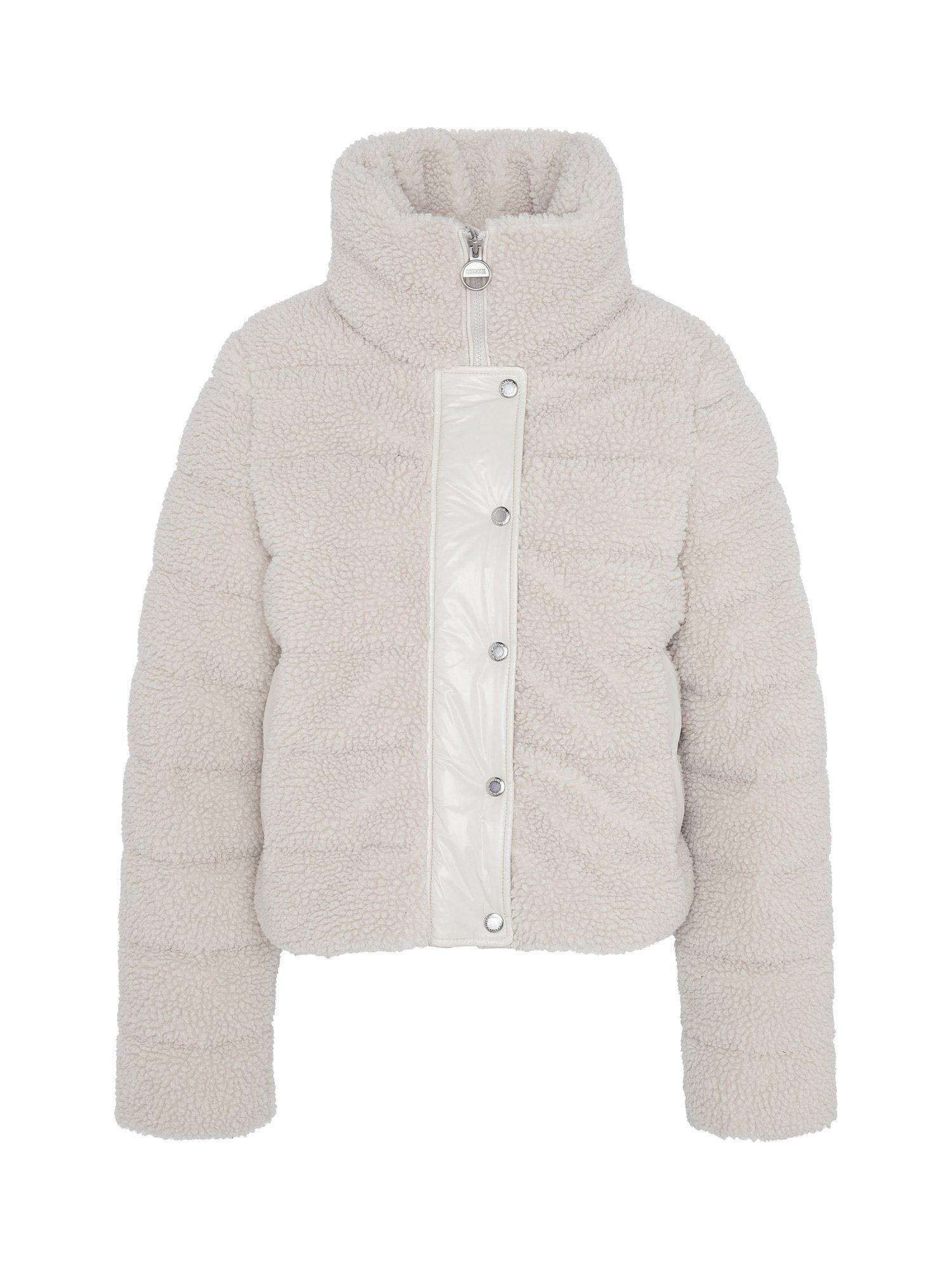 Product image 2 of 7, which shows Barbour International Franchesca Fleece Quilted Jacket, Silver Cloud, 16