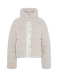 Barbour International Franchesca Fleece Quilted Jacket, Silver Cloud