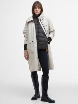 Barbour International Jade 3 In 1 Showerproof Coat, Silver Cloud/Black, Silver Cloud/Black