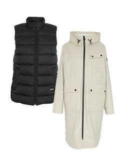 Barbour International Jade 3 In 1 Showerproof Coat, Silver Cloud/Black - view 2, Silver Cloud/Black