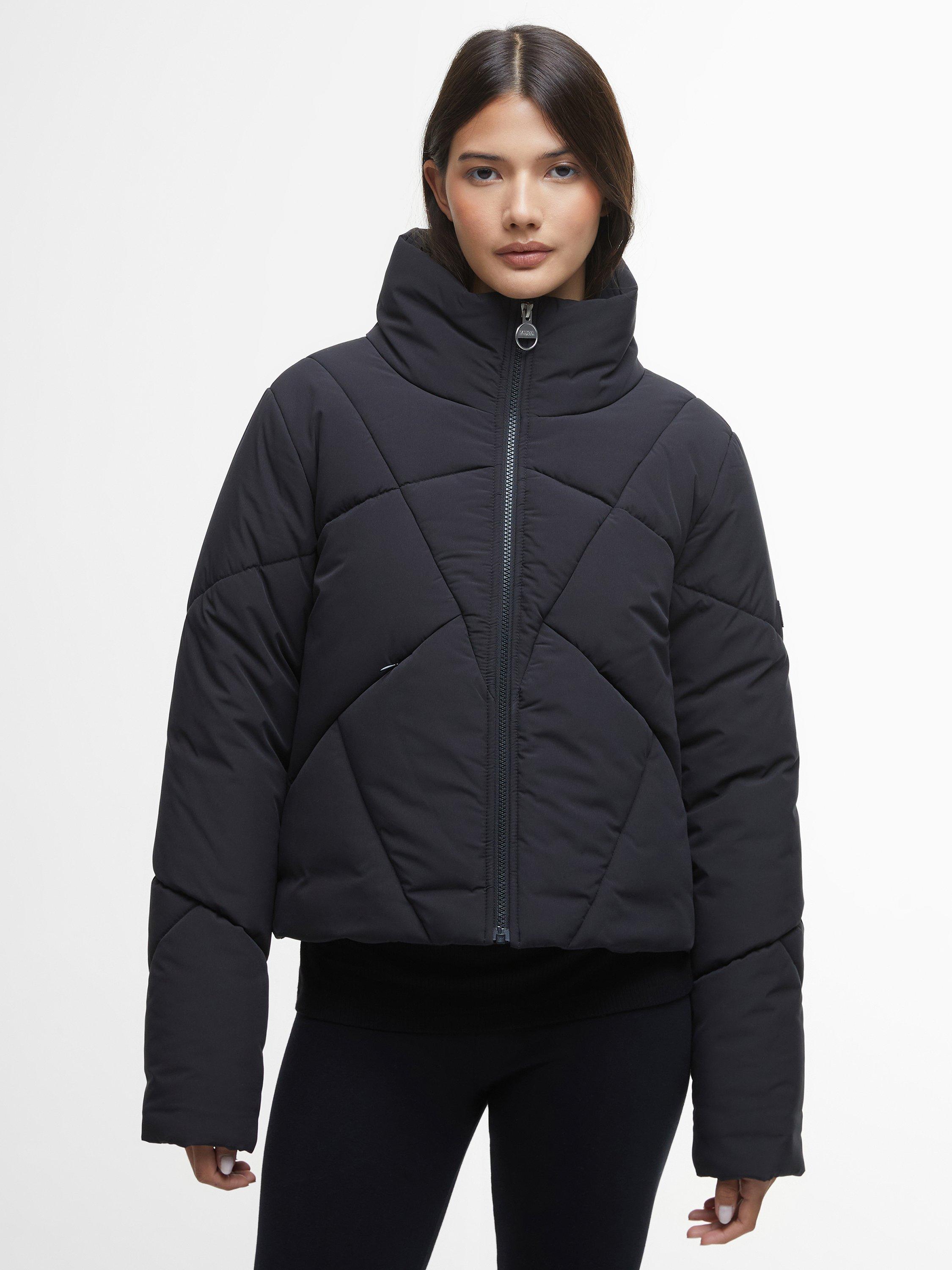 Barbour International Rowen Funnel Neck Puffer Jacket, Black