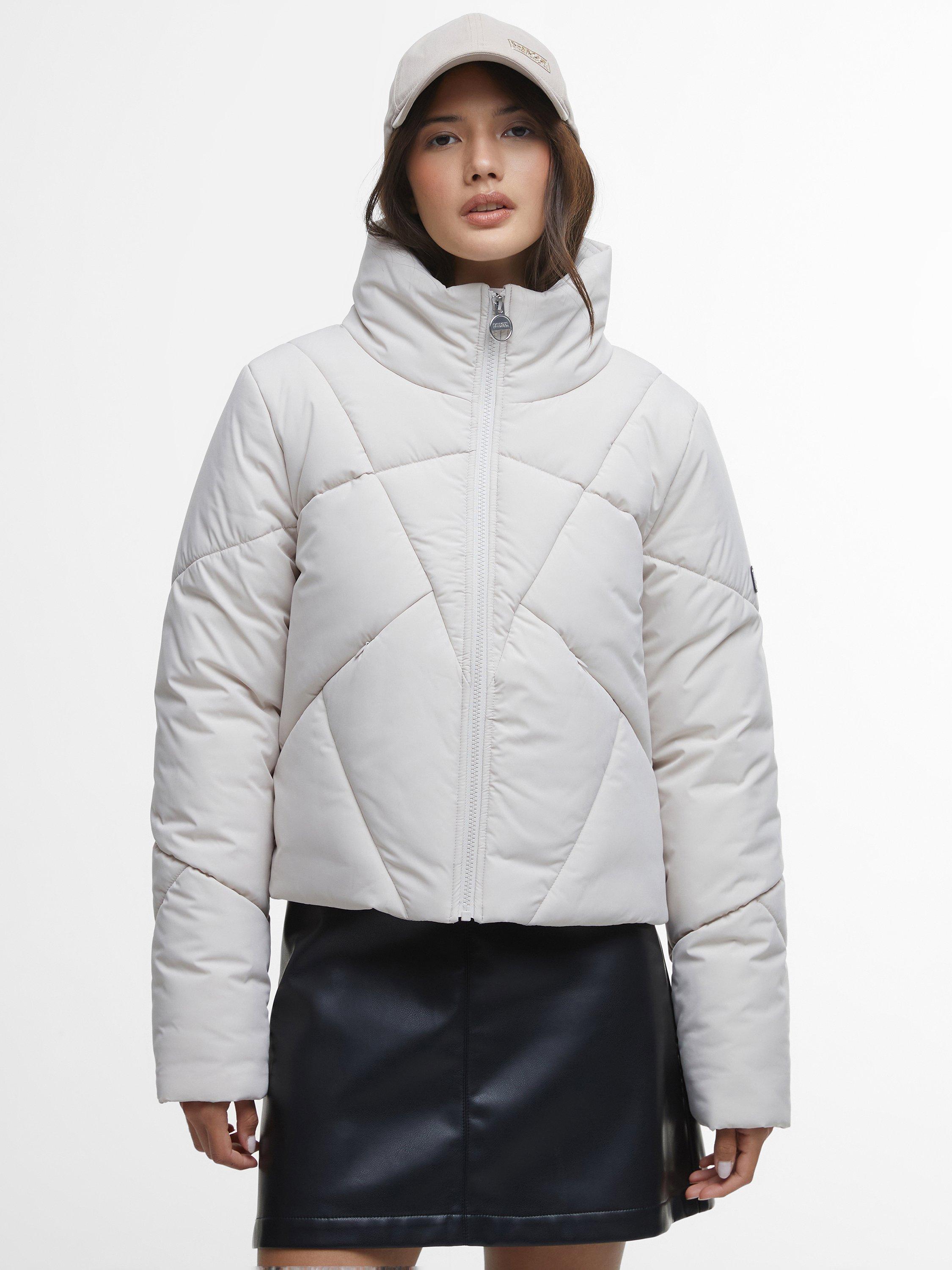 Silver puffer jacket women's online