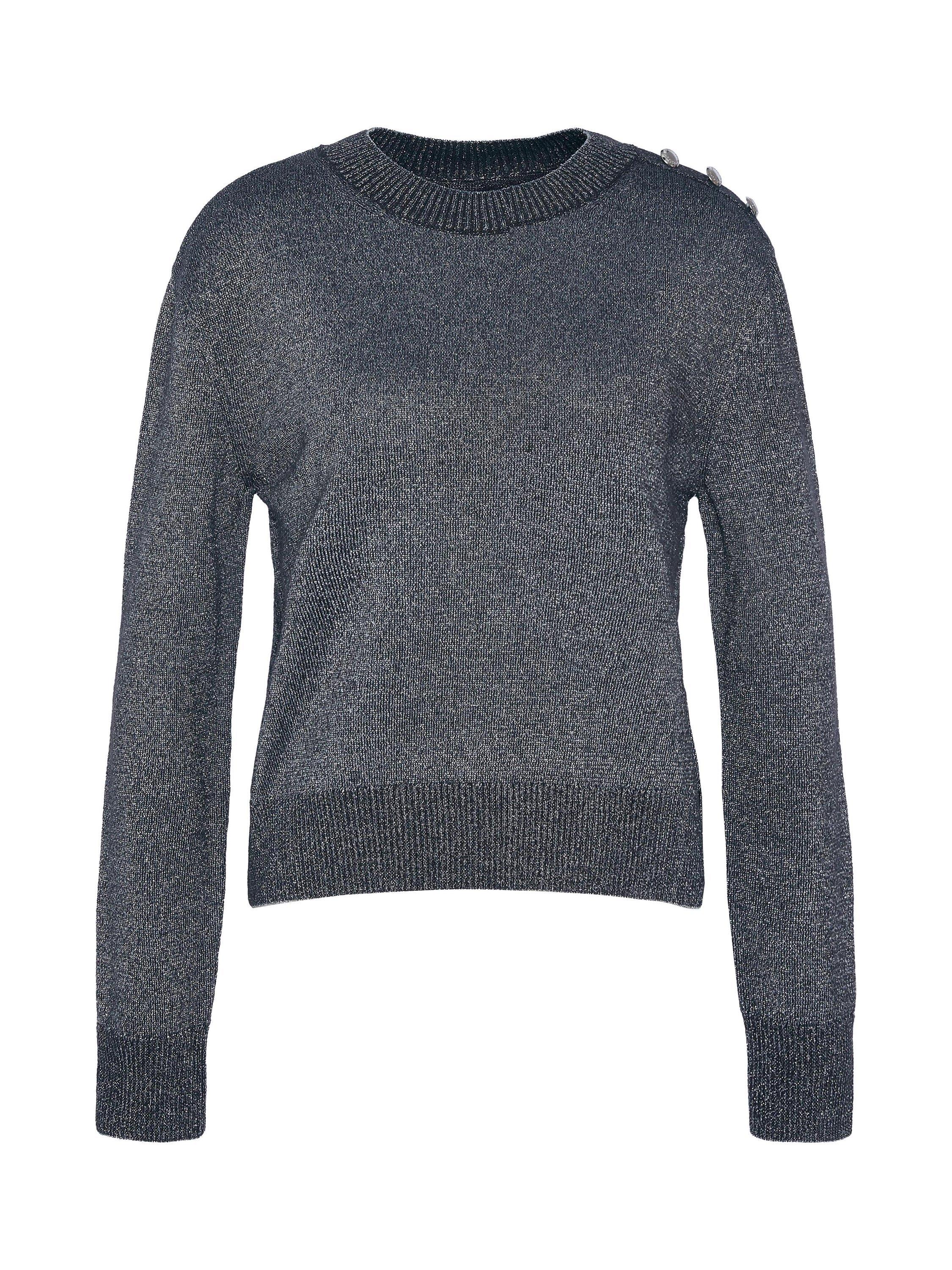 Product image 2 of 6, which shows Barbour International Jade Cotton Blend Knit Jumper, Chrome, 18