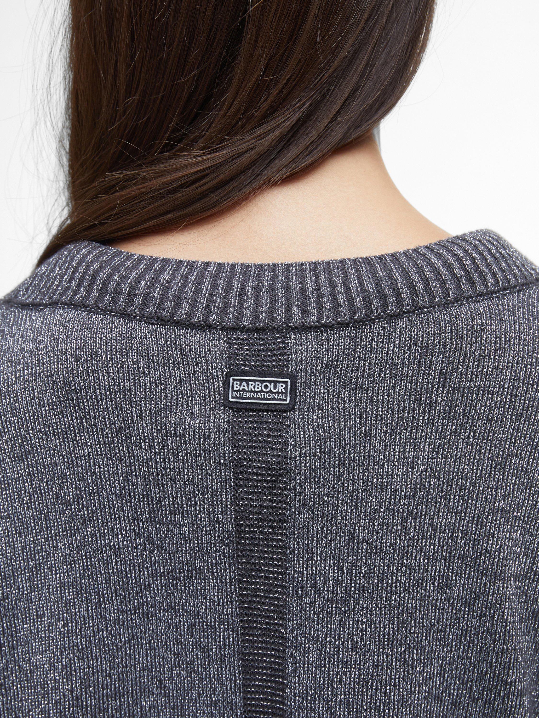 Product image 6 of 6, which shows Barbour International Jade Cotton Blend Knit Jumper, Chrome, 18