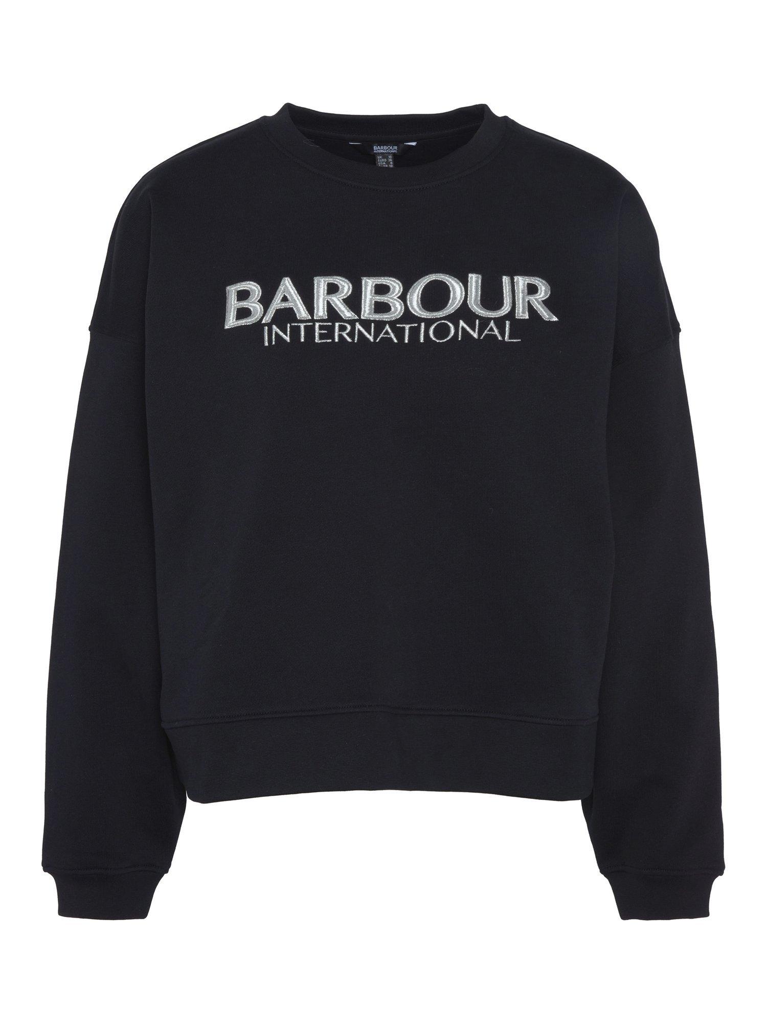 Product image 2 of 6, which shows Barbour International Franchesca Logo Cotton Sweatshirt, Black, 8