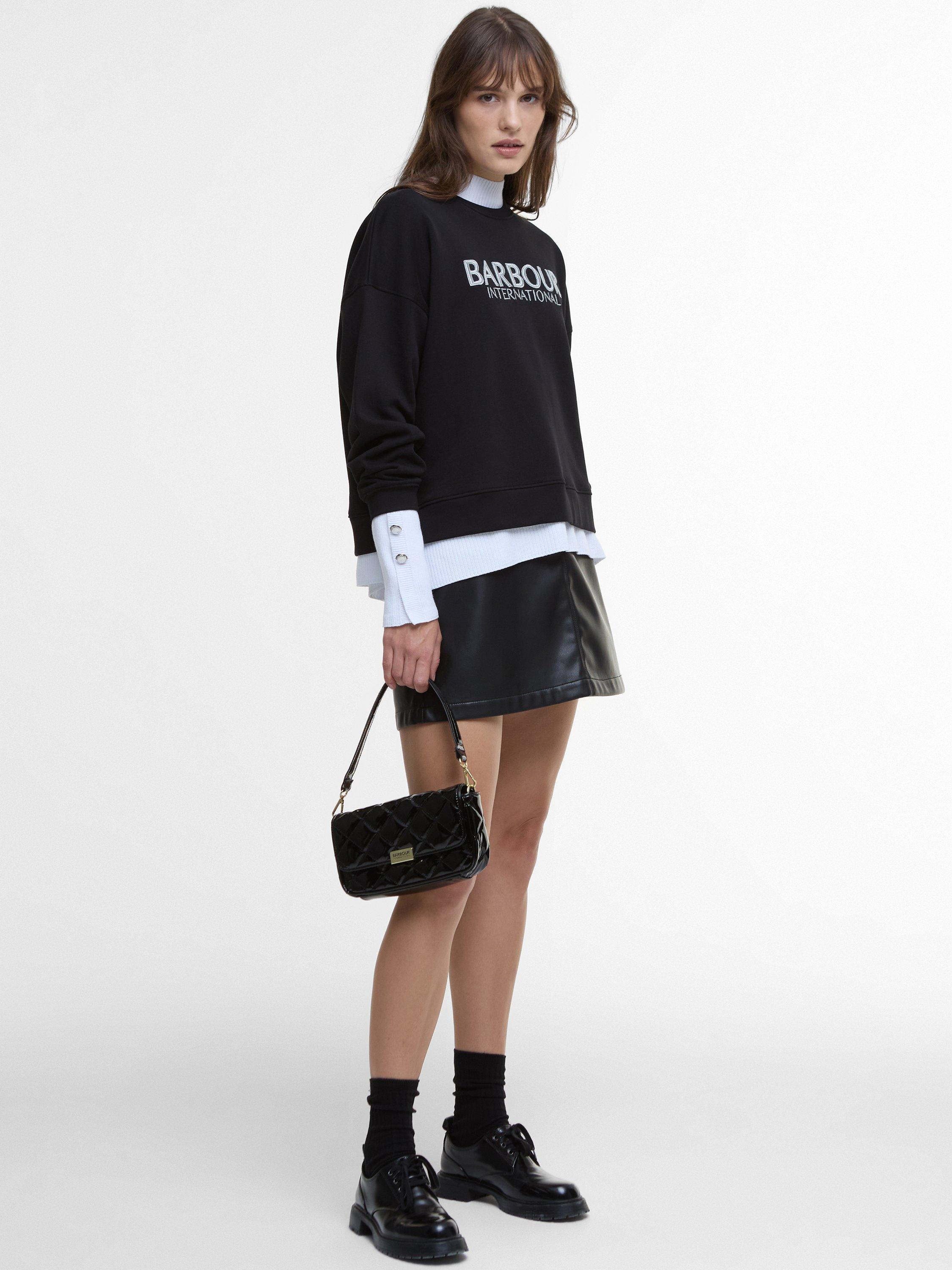 Product image 3 of 6, which shows Barbour International Franchesca Logo Cotton Sweatshirt, Black, 8