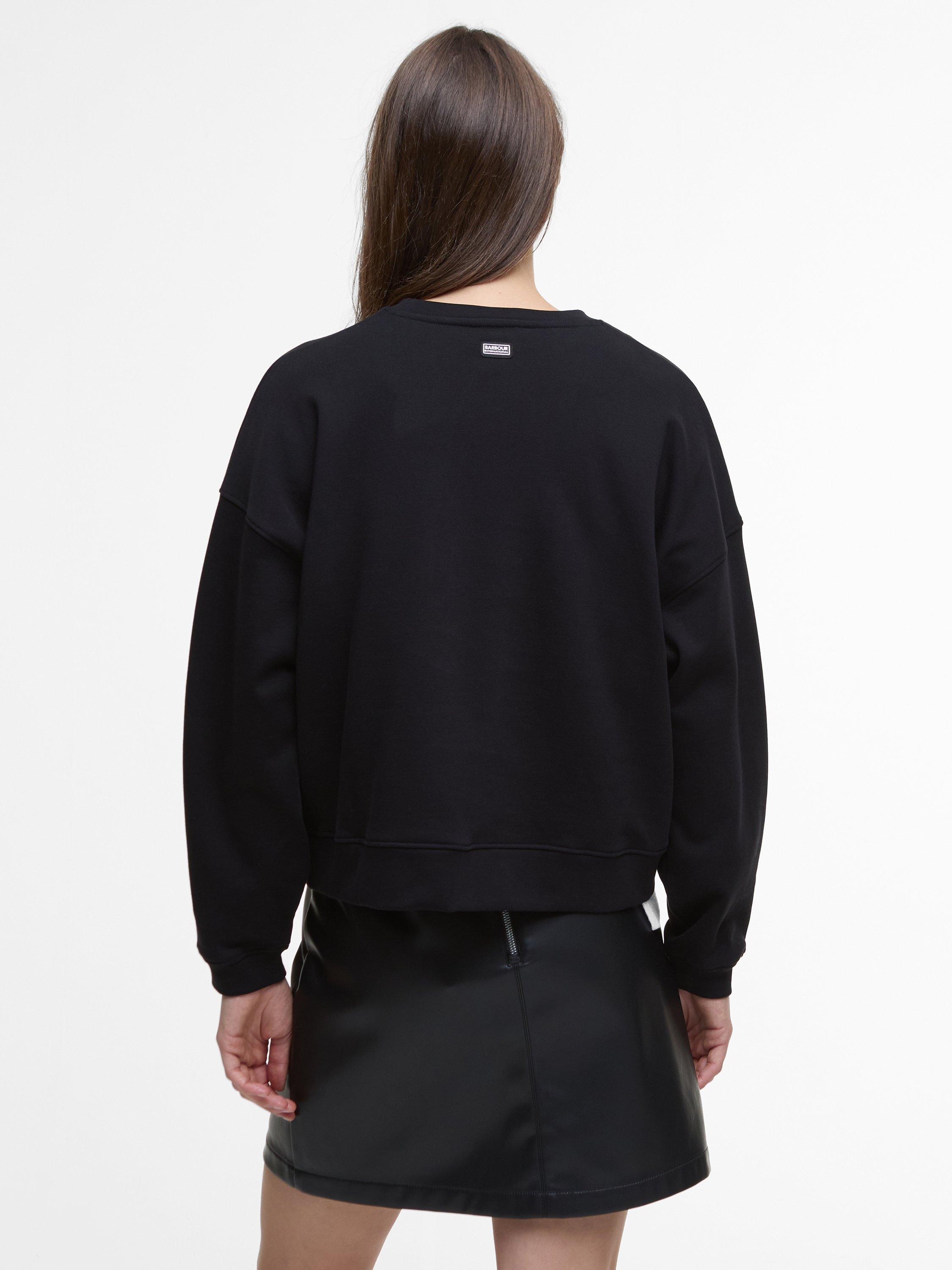 Product image 4 of 6, which shows Barbour International Franchesca Logo Cotton Sweatshirt, Black, 8