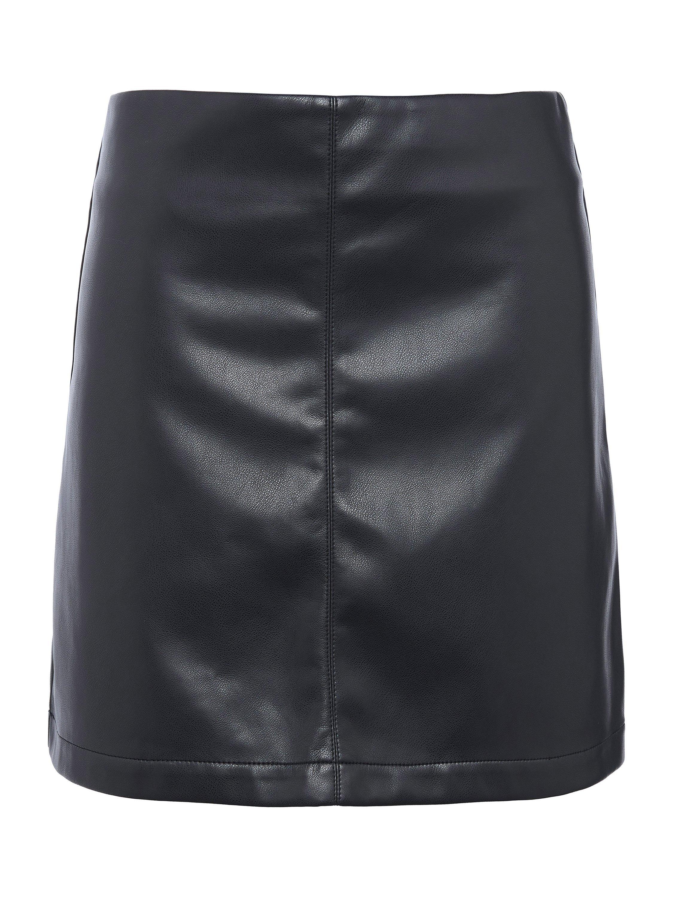 Product image 2 of 6, which shows Barbour International Peyton Faux Leather Mini Skirt, Black, 18