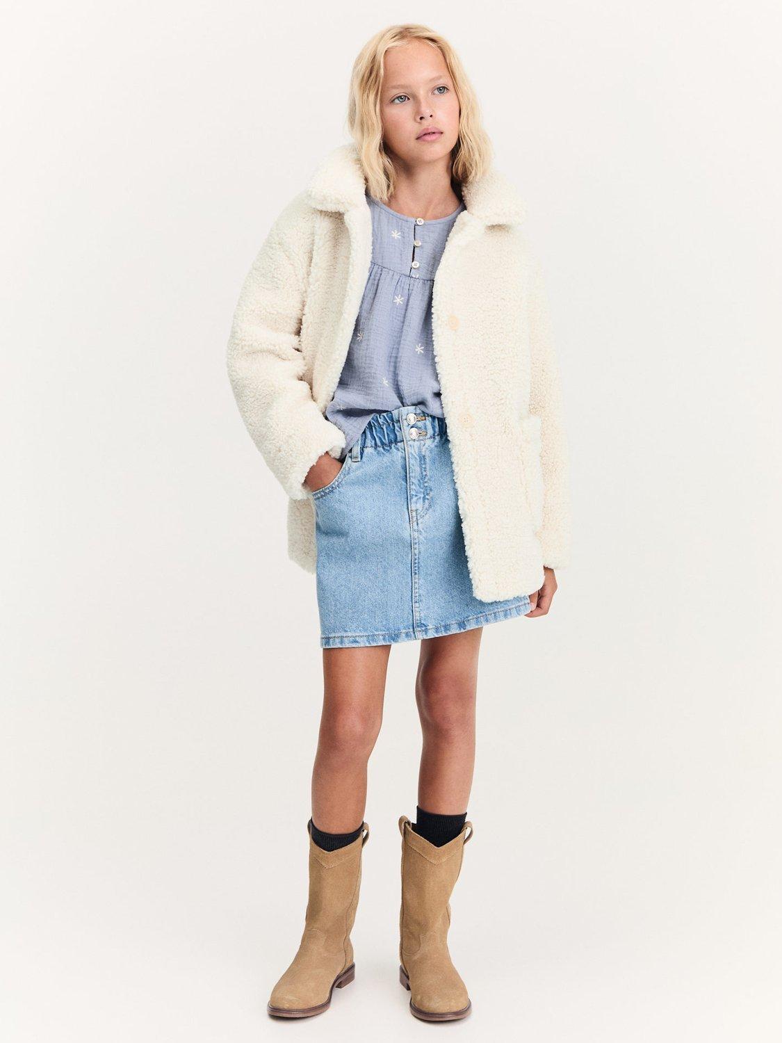 Mango Kids Zermatt Faux Shearling Coat