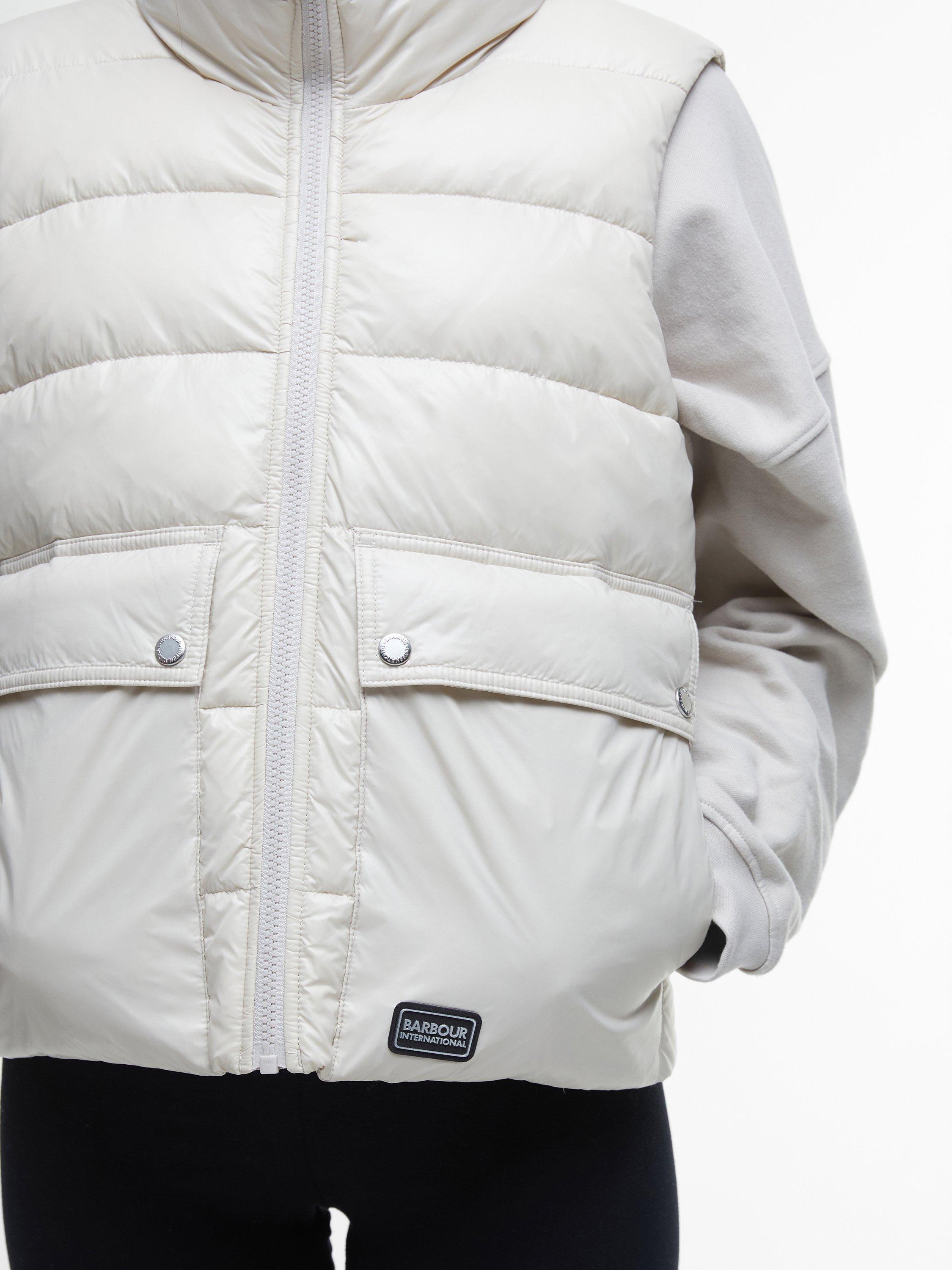 Barbour International Griffin Puffer Gilet Silver Cloud