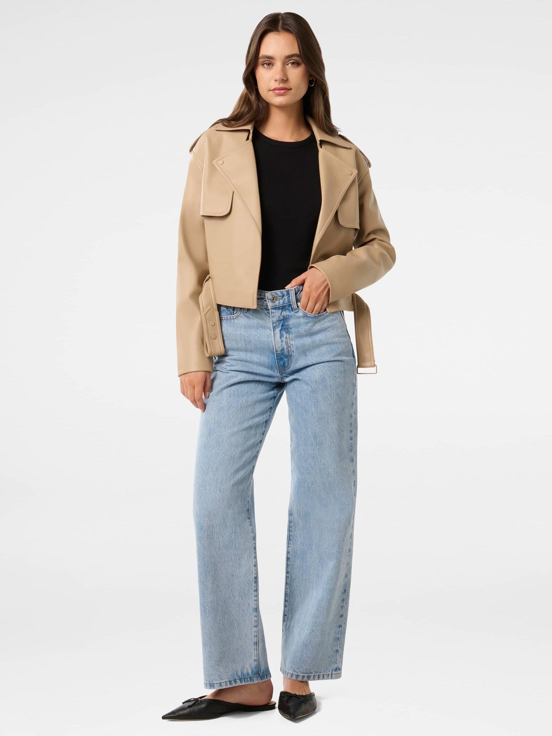 Product image 1 of 5, which shows Forever New Lorri Cropped Trench Coat, Camel, 4