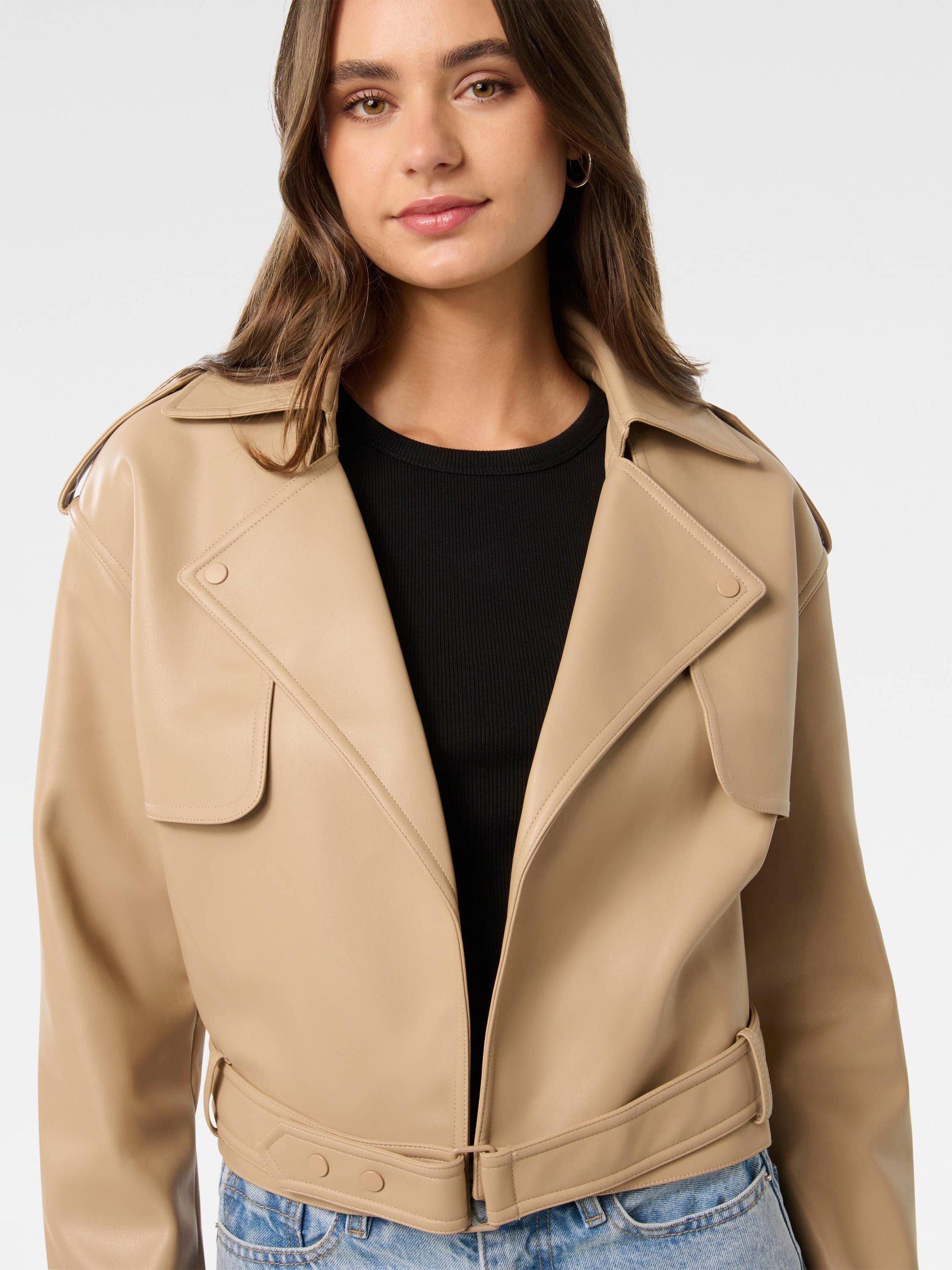 Product image 4 of 5, which shows Forever New Lorri Cropped Trench Coat, Camel, 4