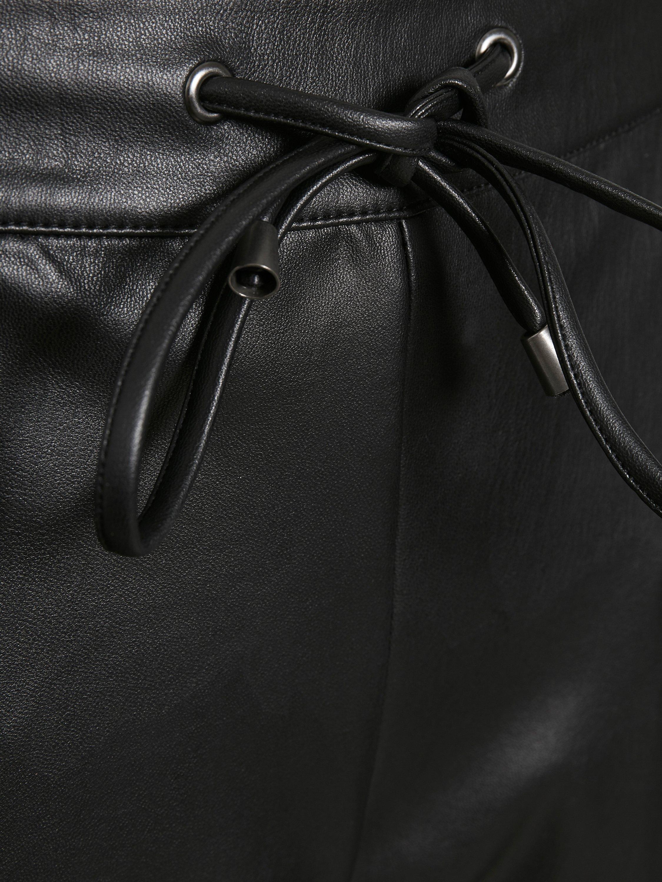 Product image 6 of 6, which shows KAFFE Villa Faux Leather Cropped Trousers, Black, 8