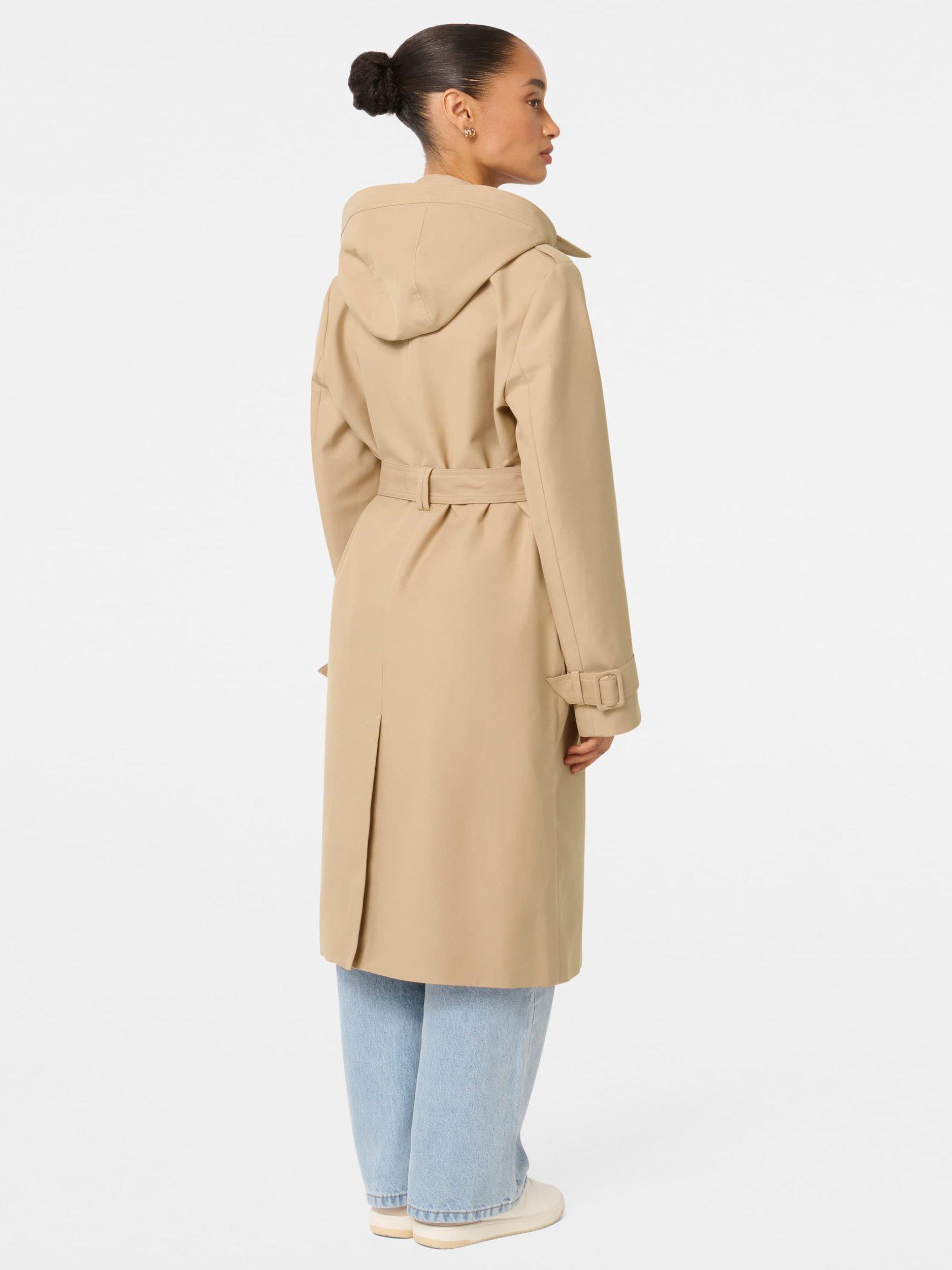 Petite trench coat with hood on sale