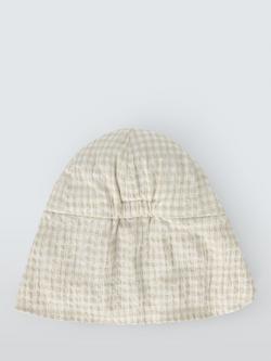 John Lewis Baby Gingham Check Giraffe Keppie Hat, Taupe - view 2, Taupe