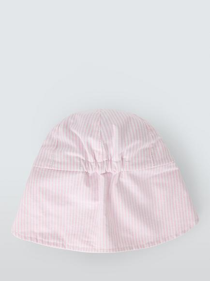 John Lewis Baby Stripe Bear Keppie Hat, Pink - view 2, Pink