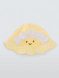 John Lewis Baby Gingham Sunflower Hat, Yellow